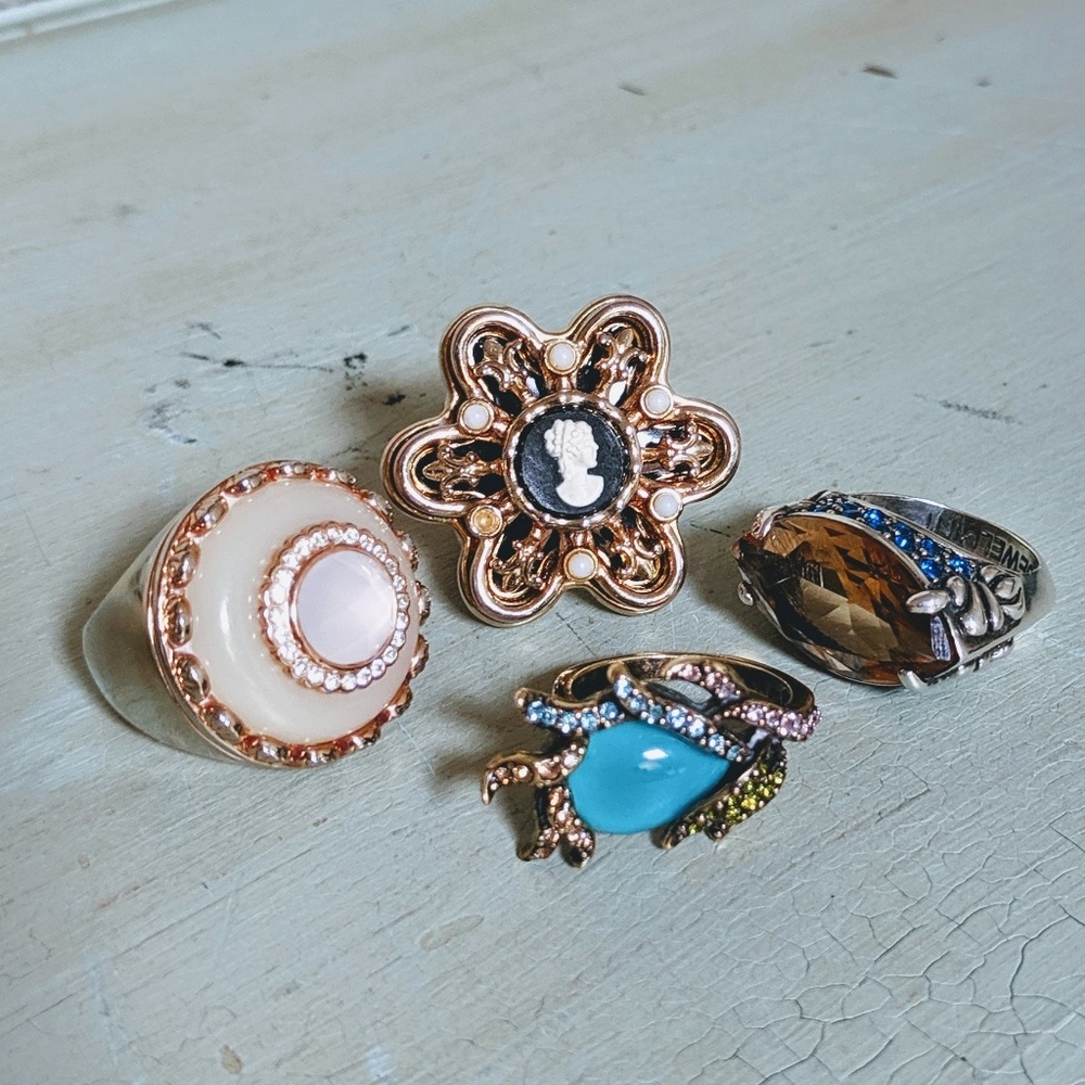 JEWELMINT Romantic Rocker Statement Ring Lot 6.5